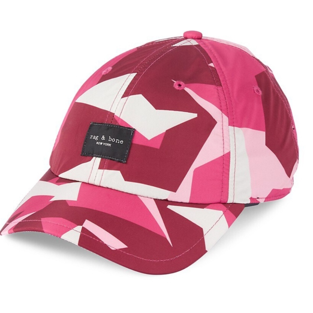 Rag & Bone Pink Geometric Baseball Cap
